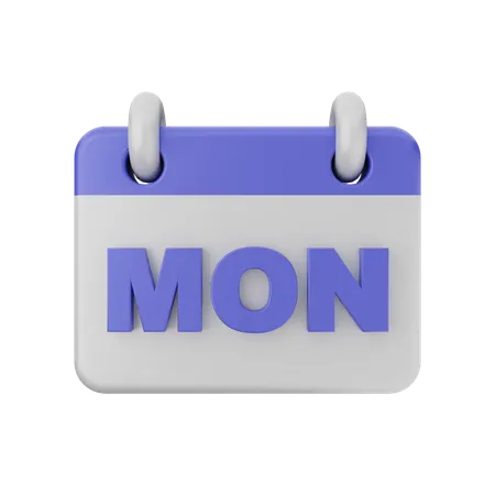 Monday Calendar  3D Icon