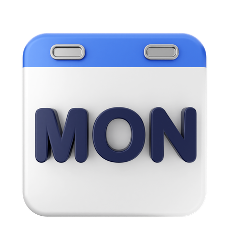 Monday Calendar  3D Icon