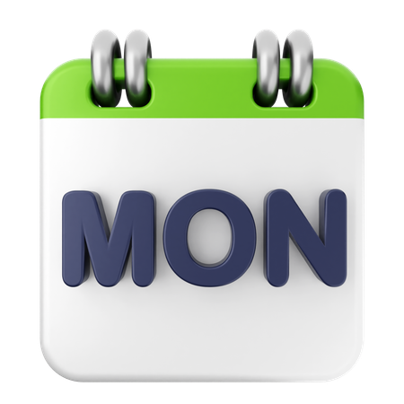 Monday Calendar  3D Icon