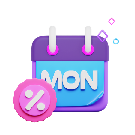 Monday Discount Calendar  3D Icon
