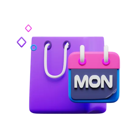 Monday Shopping Bag  3D Icon