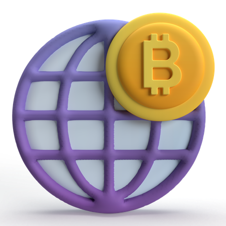 Monde Bitcoin  3D Icon