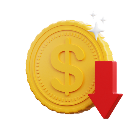 Moneda abajo  3D Icon