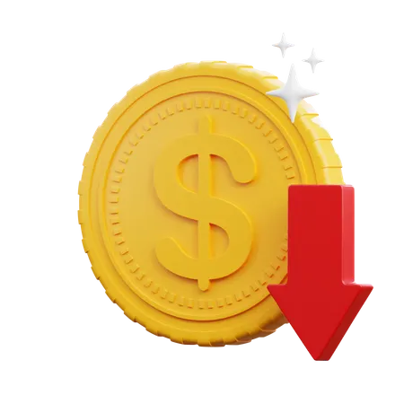 Moneda abajo  3D Icon