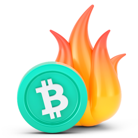 Fuego de moneda bitcoin  3D Icon