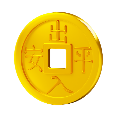 Moneda china  3D Icon