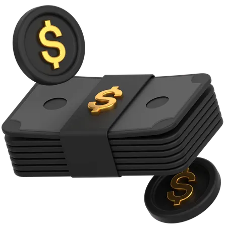 Moneda con dinero  3D Icon