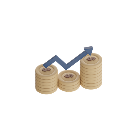 Moneda con trayectoria de flecha  3D Icon