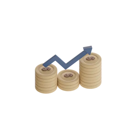 Moneda con trayectoria de flecha  3D Icon