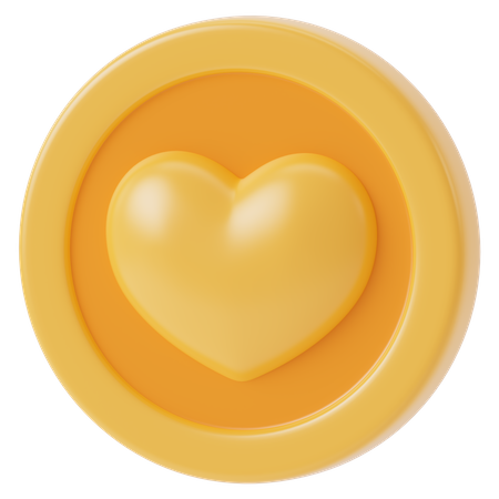 Moneda de corazon  3D Icon