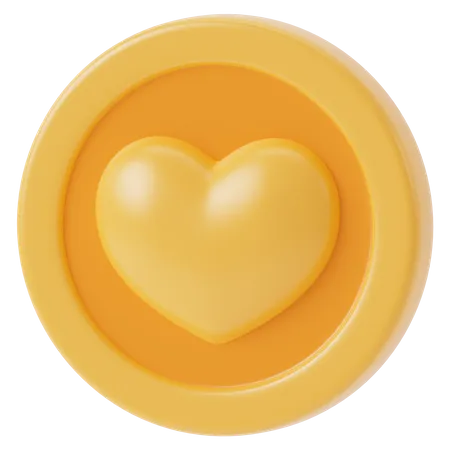 Moneda de corazon  3D Icon