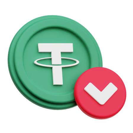 La criptomoneda Tether está inactiva  3D Icon