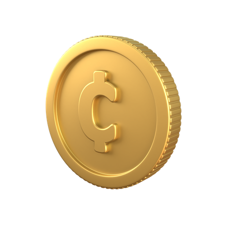 Moneda de oro de centavo  3D Icon