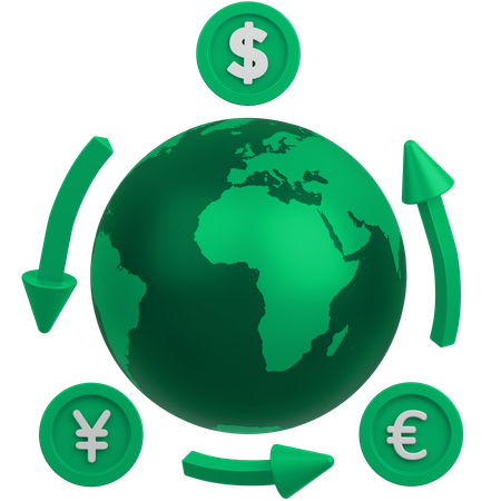 Moneda de comercio mundial  3D Icon
