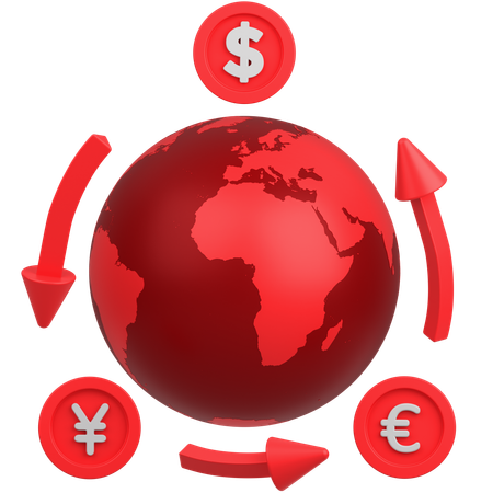 Moneda de comercio mundial  3D Icon