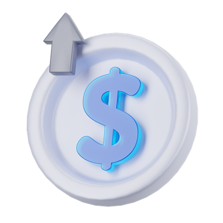 Moneda de crecimiento  3D Icon