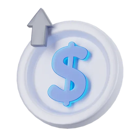 Moneda de crecimiento  3D Icon