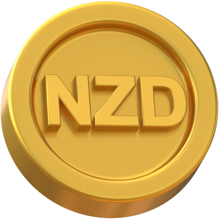 Moneda de dólar de nueva zelanda  3D Icon