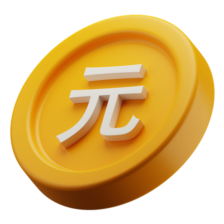 Moneda de oro yuan chino  3D Icon