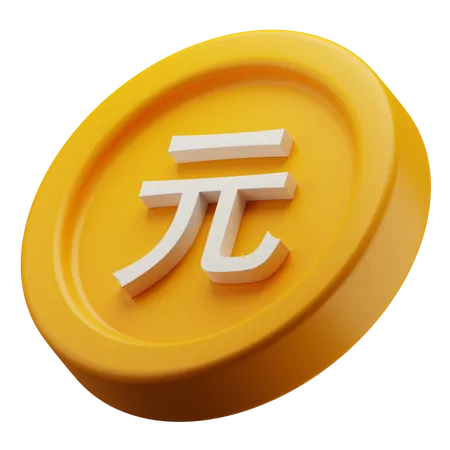 Moneda de oro yuan chino  3D Icon