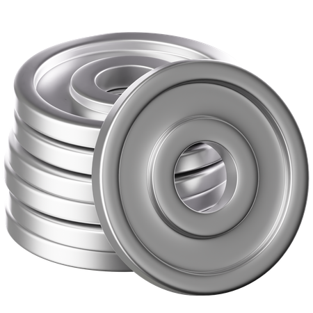 Moneda de plata  3D Icon