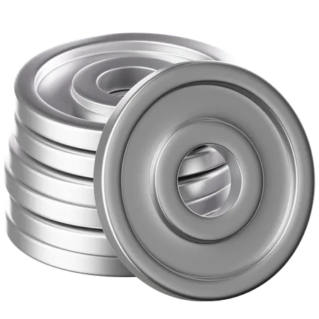 Moneda de plata  3D Icon