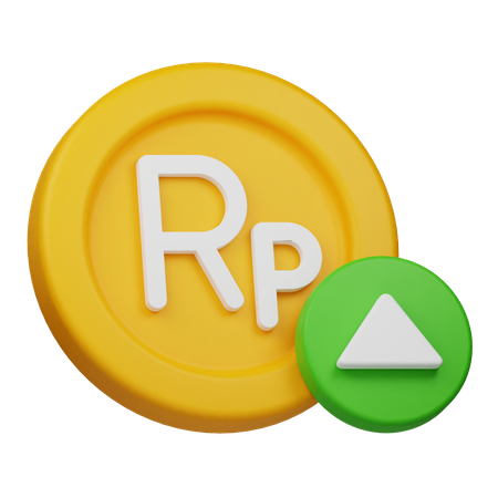 Moneda de rupia en alza  3D Icon