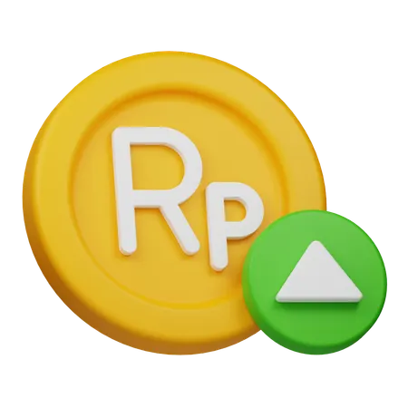 Moneda de rupia en alza  3D Icon