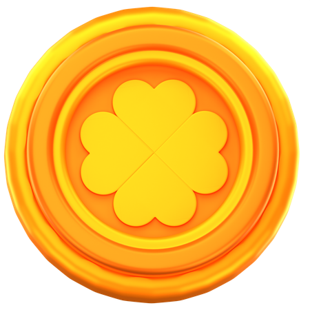 Moneda de trébol  3D Icon