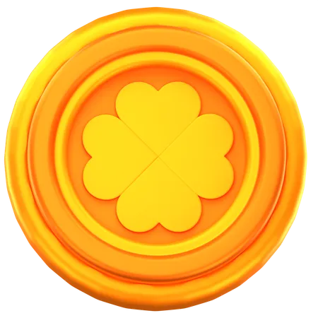 Moneda de trébol  3D Icon