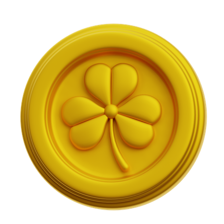 Moneda de hoja de trébol  3D Icon