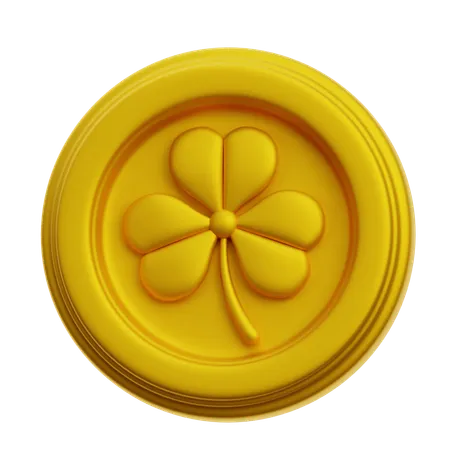 Moneda de hoja de trébol  3D Icon