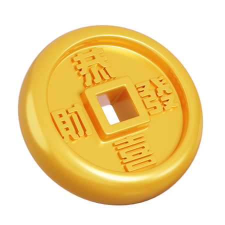 Moneda del año nuevo chino  3D Icon