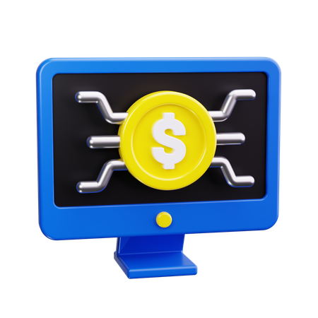 Moneda Digital  3D Icon