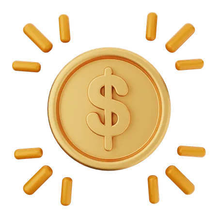 Moneda dinero dolar  3D Icon