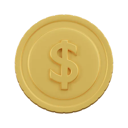 Moneda de dólar de oro  3D Icon