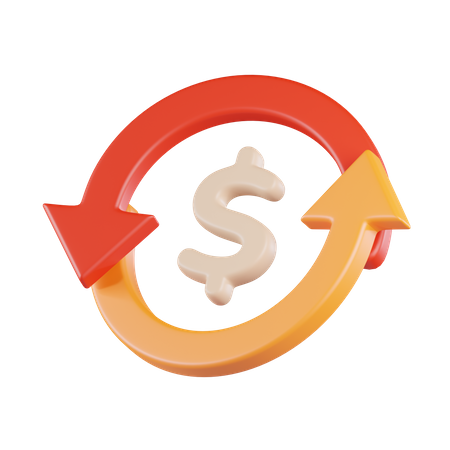 Sincronización de moneda dólar  3D Icon