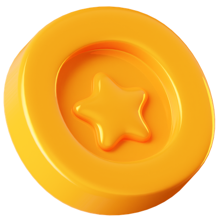 Moneda estrella  3D Icon