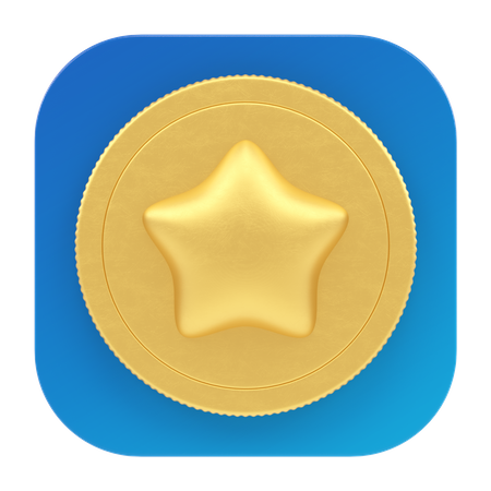 Moneda estrella  3D Icon