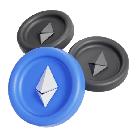 Moneda Etereum  3D Icon