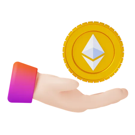 Moneda Etereum  3D Icon