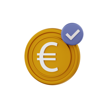 Moneda euro aprobada  3D Illustration