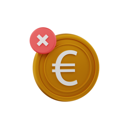 Cierre de la moneda euro  3D Illustration