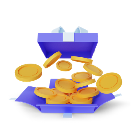 Regalo de monedas  3D Illustration