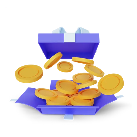 Regalo de monedas  3D Illustration