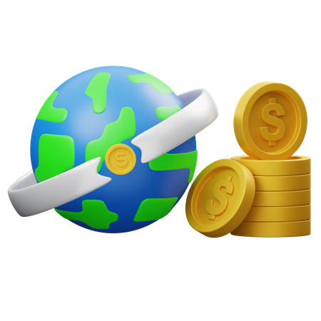 Moneda mundial  3D Icon