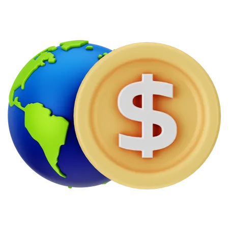 Moneda mundial  3D Icon