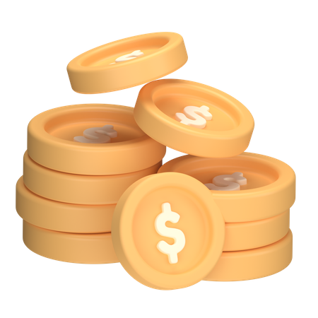 Pila grande de monedas  3D Icon