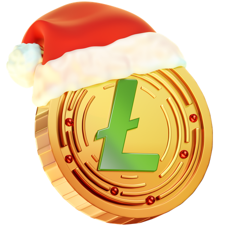 Moneda litecoin navideña  3D Icon