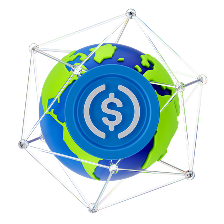 Moneda mundial  3D Icon